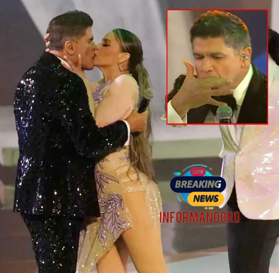 Eddy Herrera y Hony Estrella protagonizan un beso en los Premios Soberano